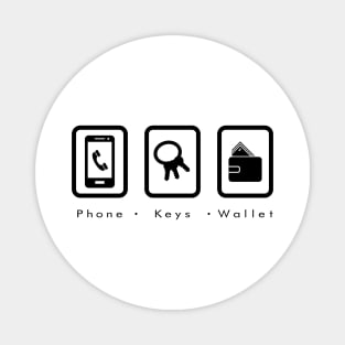 PKW- Phone Keys Wallet Check - dark Magnet